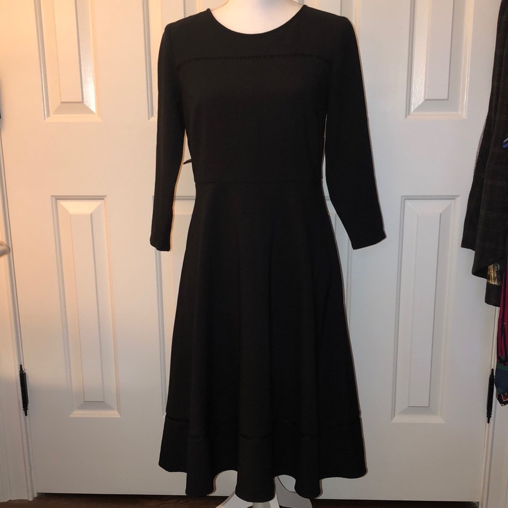 Talbots Black dress fit and slightly flared with three quarter sleeves